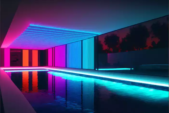 ct actual philips hue led strip lighting swiming pool scene