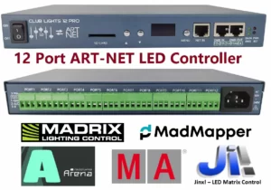 resolume & m5 12ports artnet to spi pixel controller control ws2811 ws2812 dmx512 for led strip light